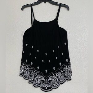 Ecla Black Paisley Women's Top XL